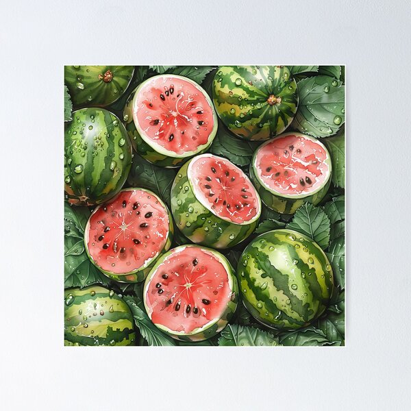 Artikelvorschau, Saftige Wassermelonen im Aquarellstil entworfen und verkauft von SimoneBalman.