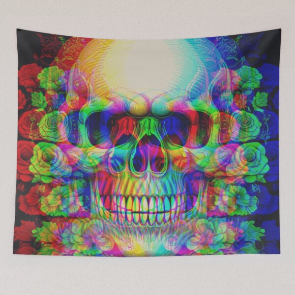 Item preview, psychedelic skull designed and sold by diulid.