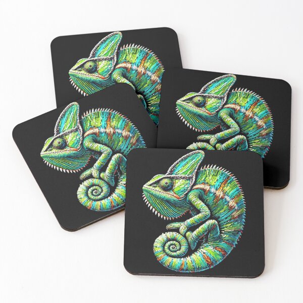 Artikelvorschau, Farbenfrohes Chamäleon – Lebendiges Reptil entworfen und verkauft von Blink Art Studio.