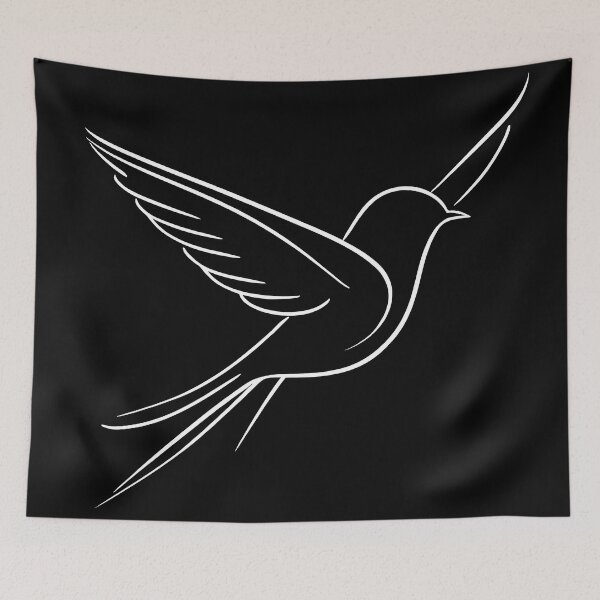 Item preview, Minimalist Small White Line Art Bird - Elegant and Simple Design for Modern Spaces designed and sold by UniGift.