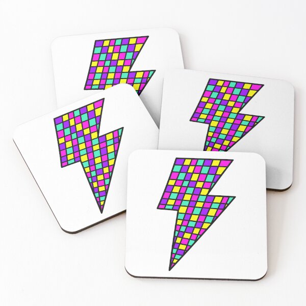 Item preview, Striking Lightning Bolt Illustration - Disco Ball / Neon Colors - Pink, Blue, Yellow, Purple designed and sold by MrsCreative1.