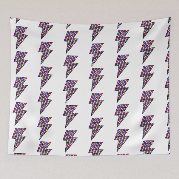 Item preview, Striking Lightning Bolt Illustration - Disco Ball / Neon Colors - Pink, Blue, Yellow, Purple designed and sold by MrsCreative1.