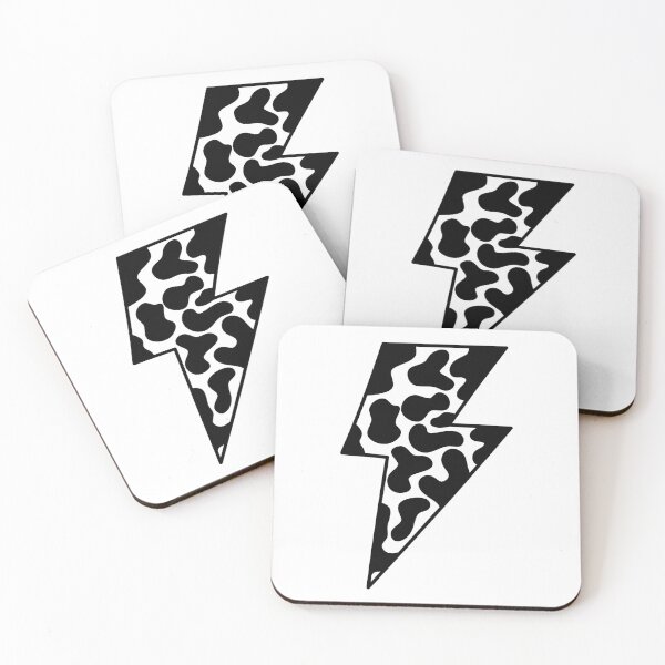 Item preview, Striking Lightning Bolt Illustration - Cow Hide Black designed and sold by MrsCreative1.