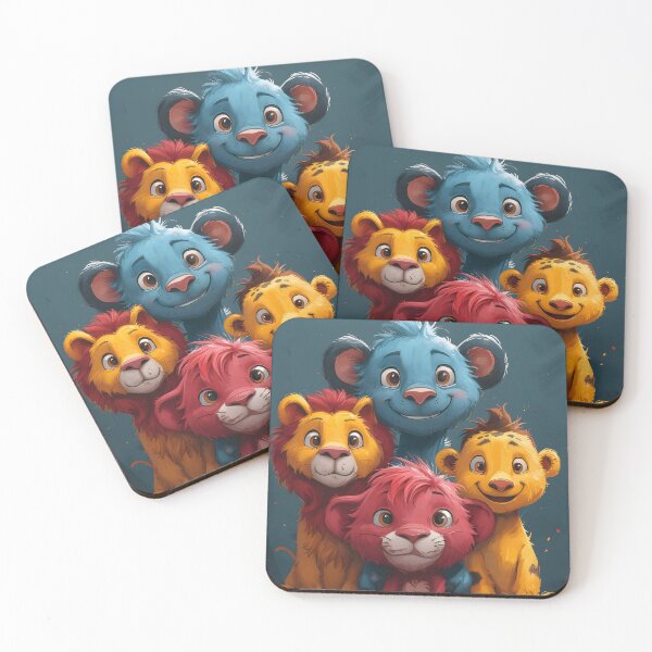 Item preview, Colorful cartoon animals group portrait with happy vibe designed and sold by Artessie.