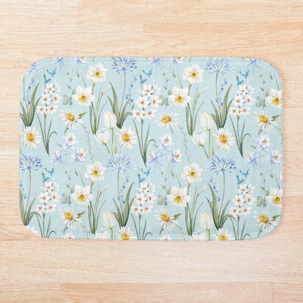 Item preview, Patrón de flores de primavera, azul pato designed and sold by CEB1700.