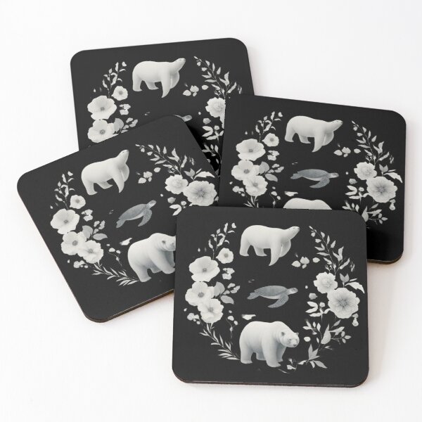 Item preview,  Polar Bears and Sea Turtle Floral Wreath designed and sold by IllumeInk.
