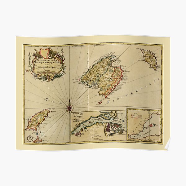 Map Of Majorca 1756 Poster