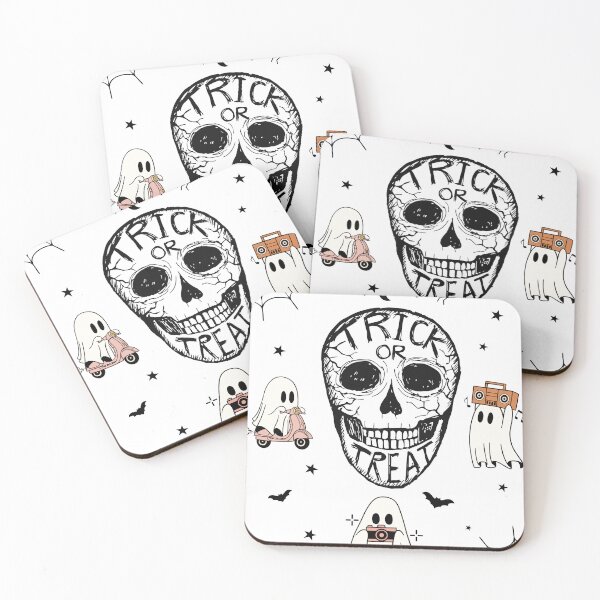 Item preview, Trick or Treat Skull With Playful Ghosts. designed and sold by ShirtLife1.