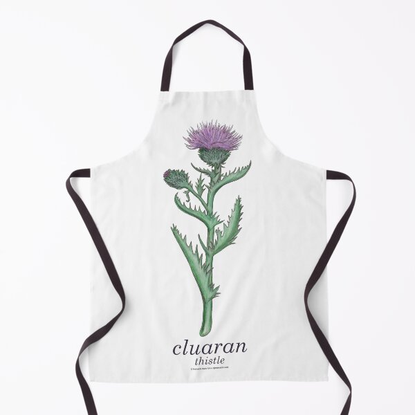 Item preview, Vintage inspired hand painted botanical painting of cluaran - thistle with Scottish Gaelic translation designed and sold by Mamaidh Made.