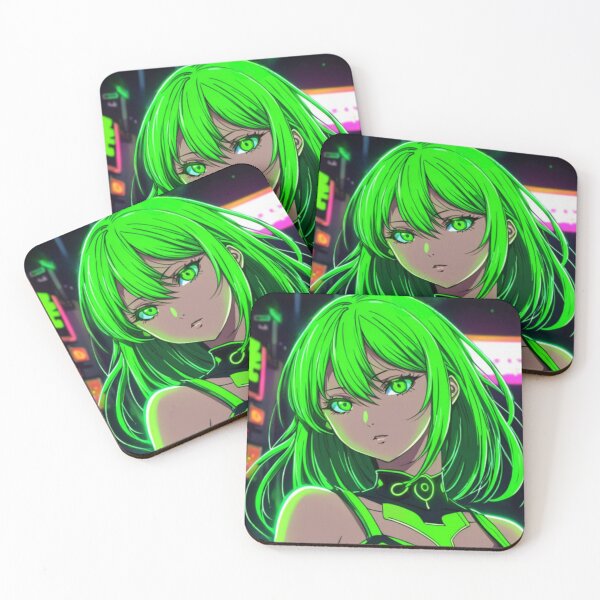 Artikelvorschau, Neongrüne Anime-Stadtnächte entworfen und verkauft von AdultAnime.