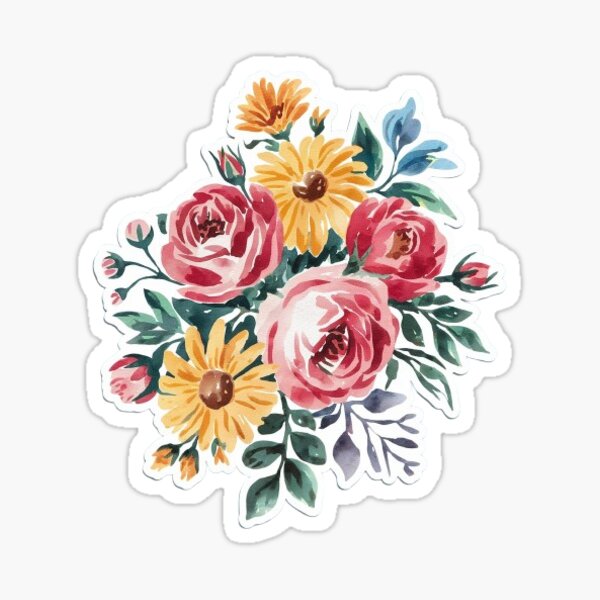 Item preview, StickeFloral Watercolorr designed and sold by Astar03.