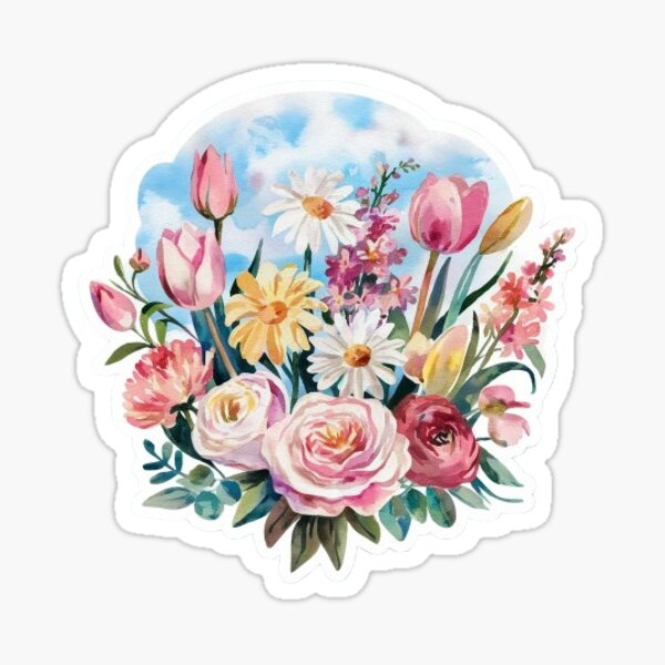 Item preview,  StickeFloral Watercolorr designed and sold by Astar03.