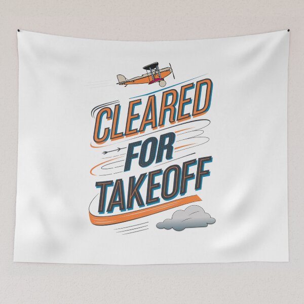 Item preview, Cleared for Takeoff - Fun Aviation Typography Design designed and sold by OwlWorks.