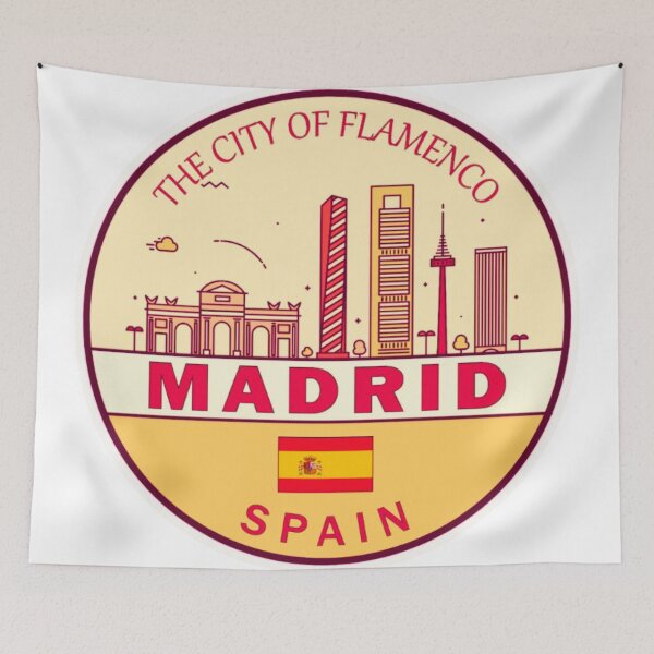 Item preview, Madrid Skyline Art – Iconic Spain Cityscape designed and sold by BubbleSpy.