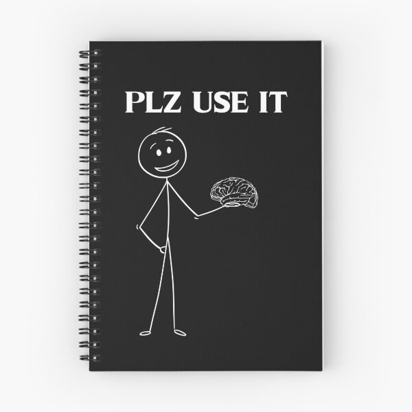Item preview, PLZ USE IT, guy holding a brain, use your brain designed and sold by AccessibleShop.