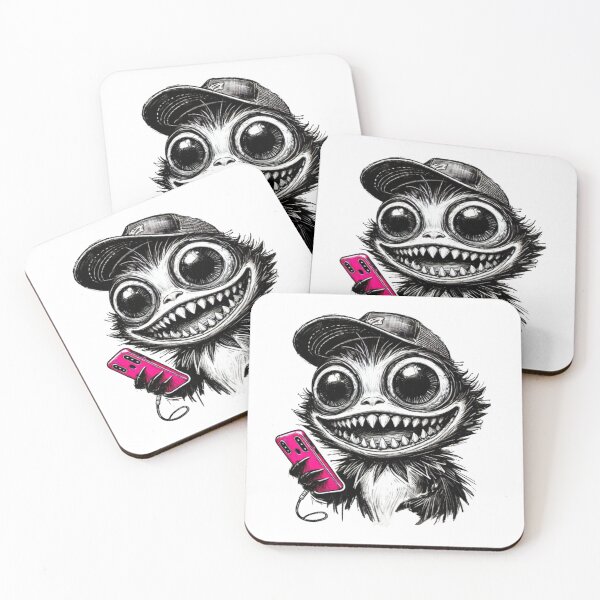 Item preview, Funny Messy Monster with Pink Phone and Cap designed and sold by Blink Art Studio.