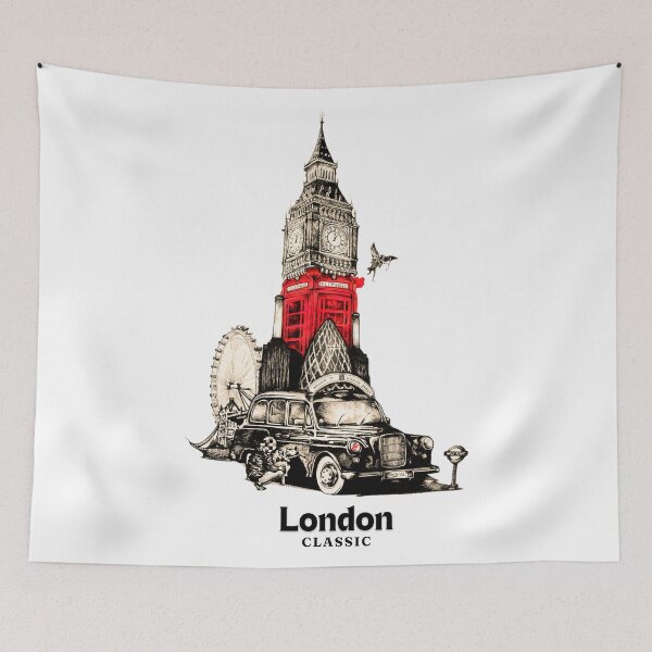 Item preview, London Classic Landmarks Art – Iconic British Cityscape designed and sold by BubbleSpy.