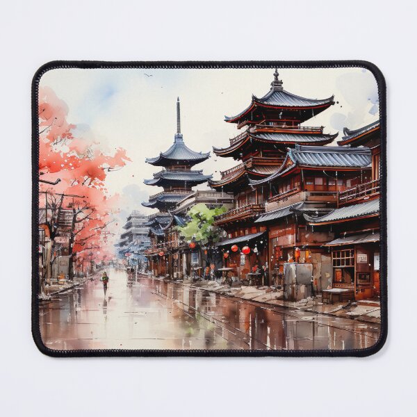 Item preview, Japanese Watercolor - Gion Geisha District designed and sold by KootenayDesigns.
