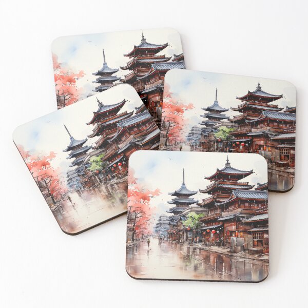 Item preview, Japanese Watercolor - Gion Geisha District designed and sold by KootenayDesigns.