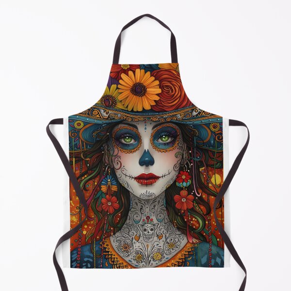Item preview, Colorful Day of the Dead Catrina with Floral Hat Art designed and sold by Artessie.