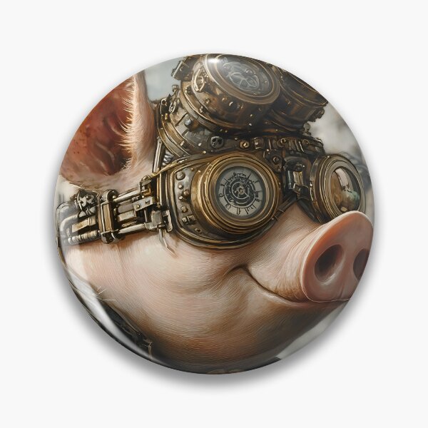 Item preview, Steampunk Pig in Goggles designed and sold by effervescence.
