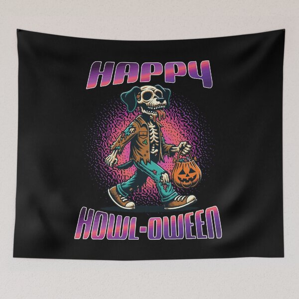 Item preview, Happy Howl-oween Funny Halloween Dog Saying designed and sold by LuminOrb.