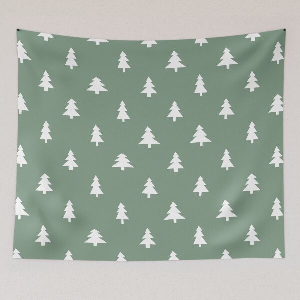 Item preview, Green and White Christmas Trees Pattern designed and sold by OneThreeSix.