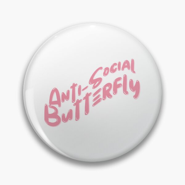 Item preview, Anti-Social Butterfly Wavy Light Pink Font designed and sold by tranquil-haven.