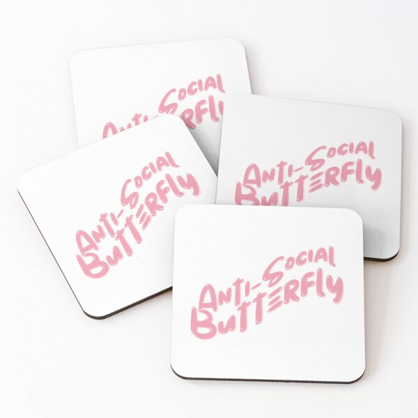 Item preview, Anti-Social Butterfly Wavy Light Pink Font designed and sold by tranquil-haven.