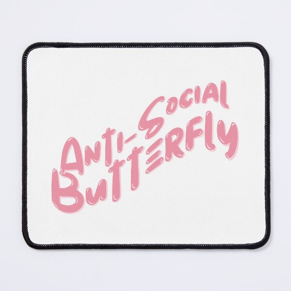 Item preview, Anti-Social Butterfly Wavy Light Pink Font designed and sold by tranquil-haven.