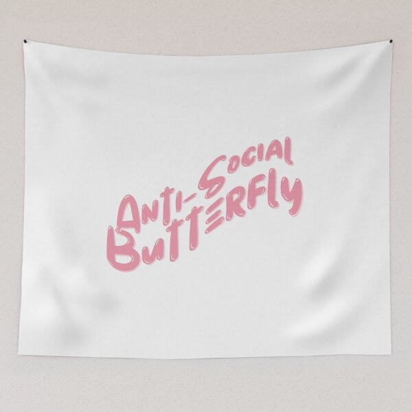 Item preview, Anti-Social Butterfly Wavy Light Pink Font designed and sold by tranquil-haven.