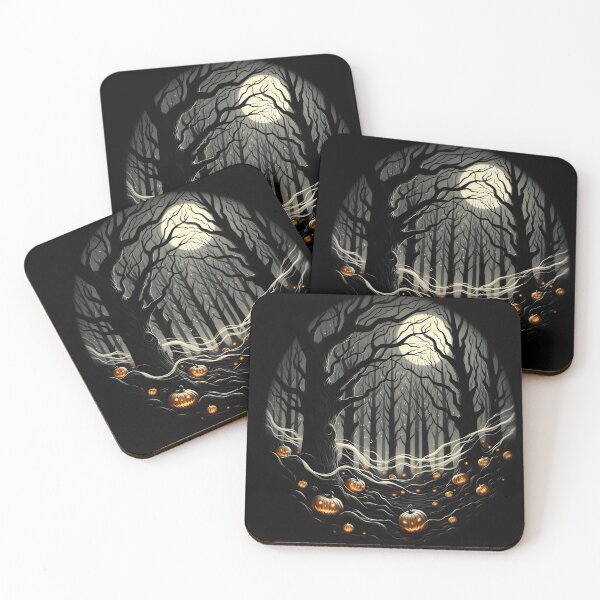 Item preview,  Spooky Moonlit Forest with Glowing Pumpkins designed and sold by IllumeInk.