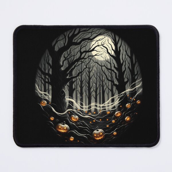 Item preview,  Spooky Moonlit Forest with Glowing Pumpkins designed and sold by IllumeInk.