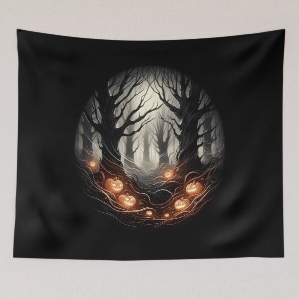 Item preview,  Enchanted Halloween Forest with Glowing Pumpkins designed and sold by IllumeInk.