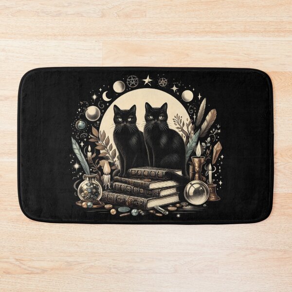 Item preview,  Mystical Black Cats with Magical Books and Moons designed and sold by IllumeInk.