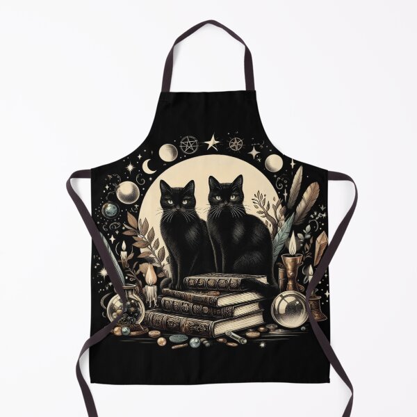 Item preview,  Mystical Black Cats with Magical Books and Moons designed and sold by IllumeInk.