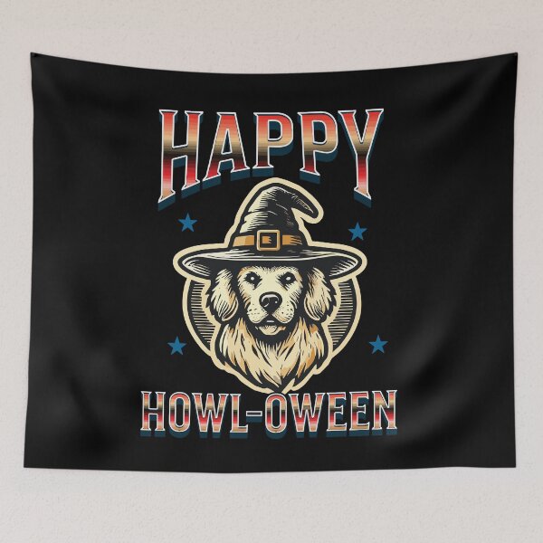 Item preview, Happy Howl-oween Funny Halloween Dog Saying designed and sold by LuminOrb.