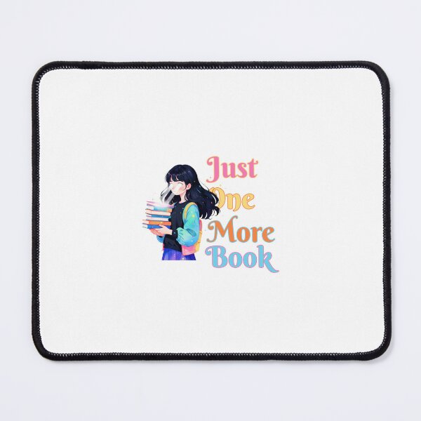 Item preview, Just One More Book - Dark-haired girl with laser eyes - Booktook Reader designed and sold by BookishNookish.
