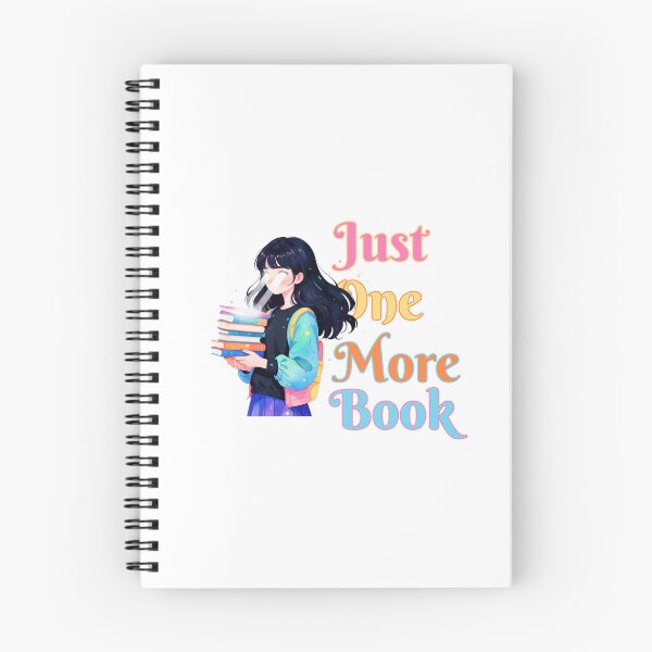 Item preview, Just One More Book - Dark-haired girl with laser eyes - Booktook Reader designed and sold by BookishNookish.