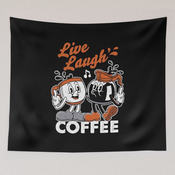 Item preview, Live Laugh Love Coffee - Flipping The Bird - Cursing Vintage Cartoon designed and sold by Nemons.