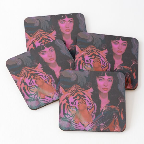Item preview, Girl and Tiger Painting designed and sold by bowsbotanicals.