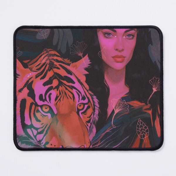 Item preview, Girl and Tiger Painting designed and sold by bowsbotanicals.