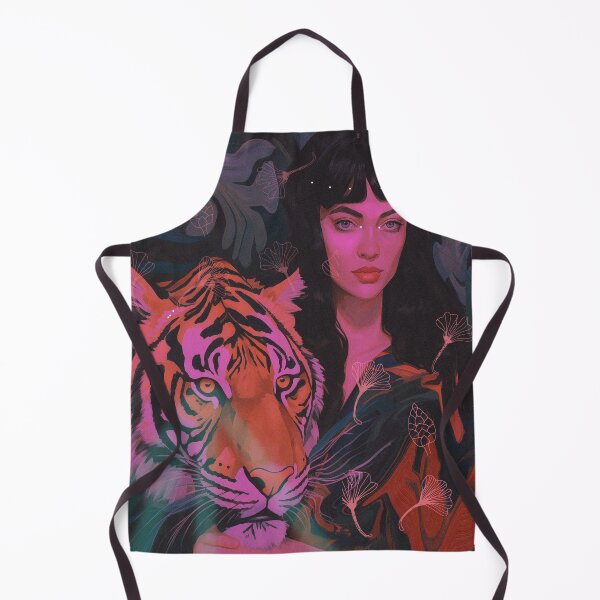 Item preview, Girl and Tiger Painting designed and sold by bowsbotanicals.