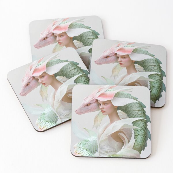 Item preview, "Dragon Fantasy: Iridescent Pink-Green Fashion" designed and sold by MacroArtHub.