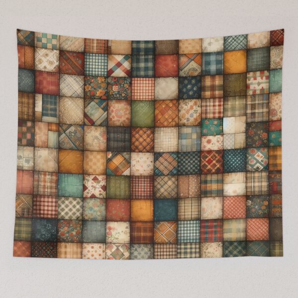 Item preview, Fall Colored Patchwork Quilt Pattern designed and sold by PinUpPizzazz.