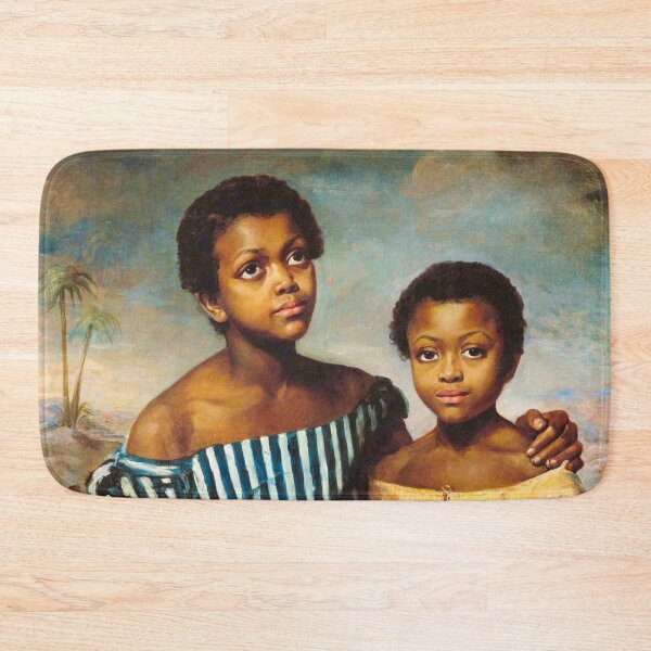 Item preview, Two Children with a Book (1831) | African American portrait still life masterpiece painting | by Emma Jones Soyer designed and sold by Jéanpaul  Ferro.