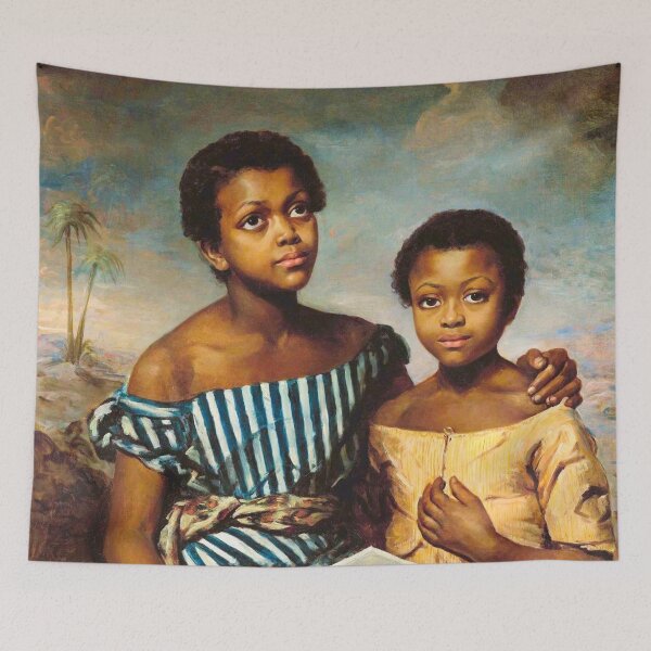 Item preview, Two Children with a Book (1831) | African American portrait still life masterpiece painting | by Emma Jones Soyer designed and sold by Jéanpaul  Ferro.