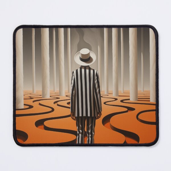 Item preview, Man in suit. Primitive realism. Comic choreography. Orange and black designed and sold by GiriaGallery.