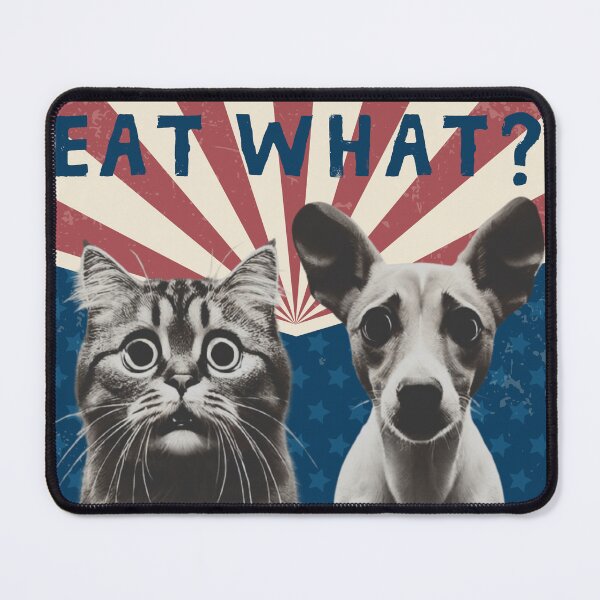 Item preview, Eat what? They eating dogs funny retro cat and dog designed and sold by MilkyForest.