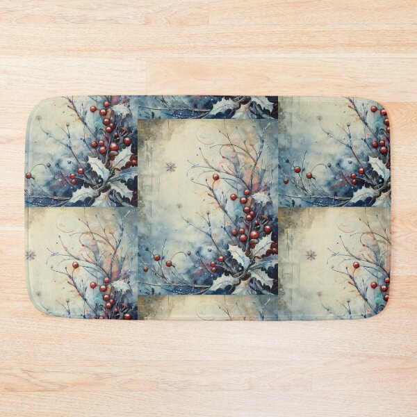 Item preview, Boho winter decor, winter wonderland 2, cool color palette, winter landscape, frozen ice, icicle, neutral colours, cool blue, blue tones, hollyberry  designed and sold by navitalidesign.